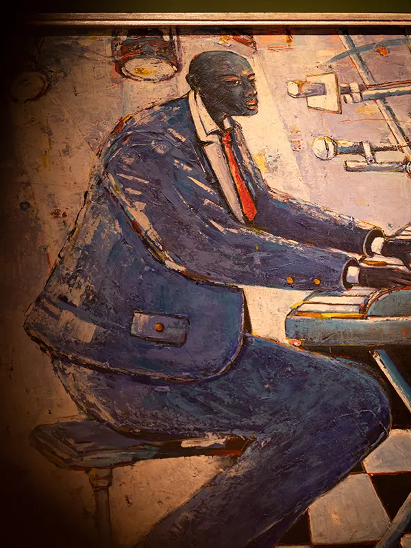 Pinstripe Bar - painting in area bar