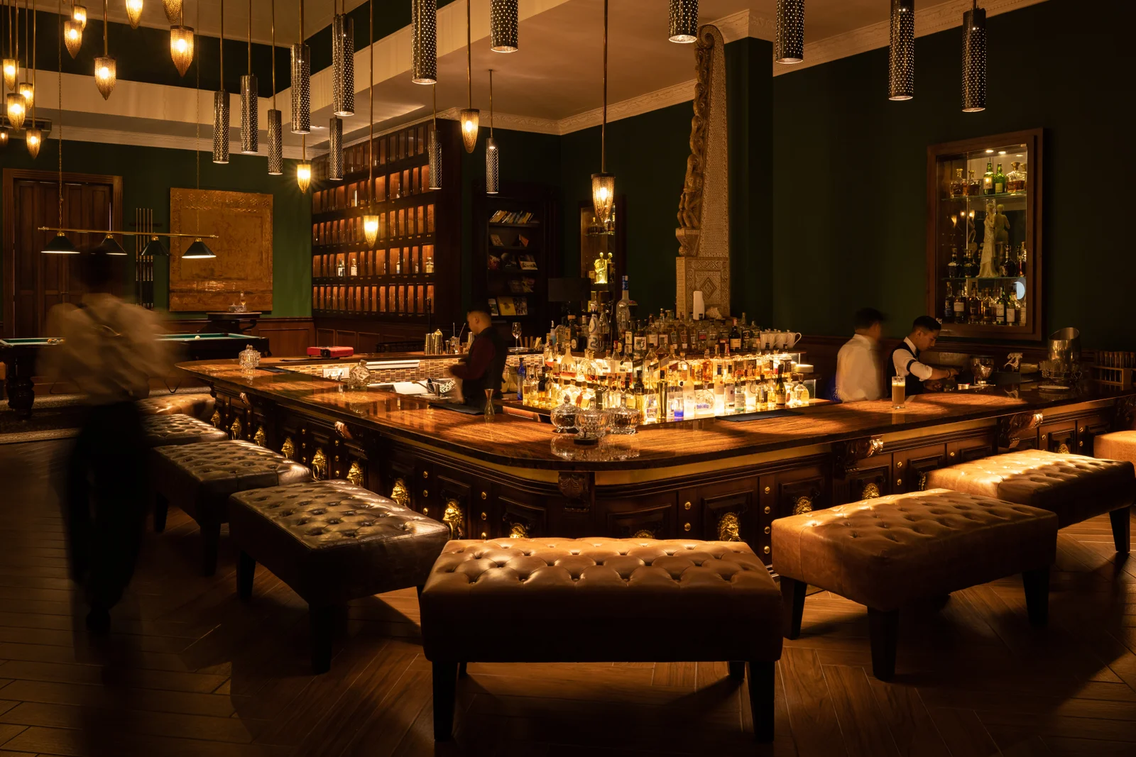 pinstripe bar interior