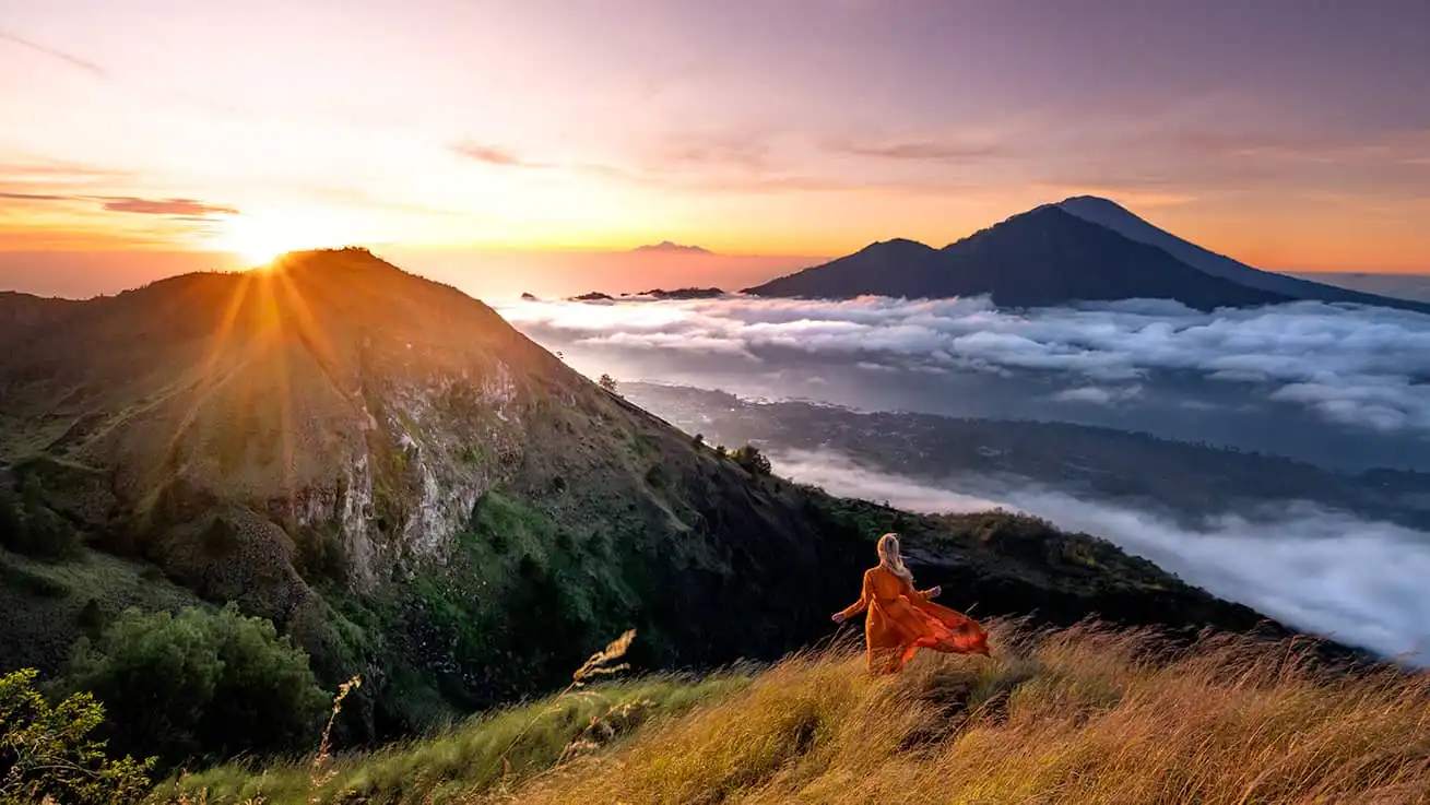 Sunrise view from Mount Batur, Bali