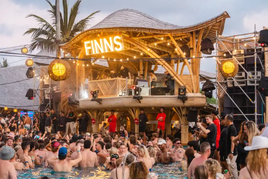 People partying in a pool at Finns Beach Club